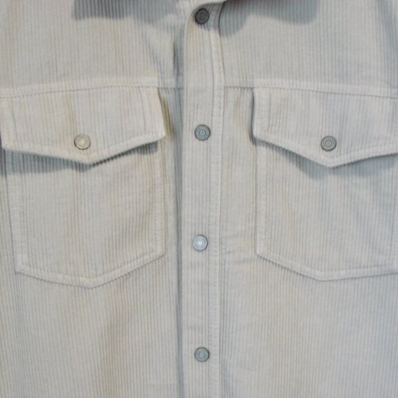 Zara Cream Beige Corduroy Shirt Jacket Relaxed Fit Snap Front Size XL - Picture 8 of 15